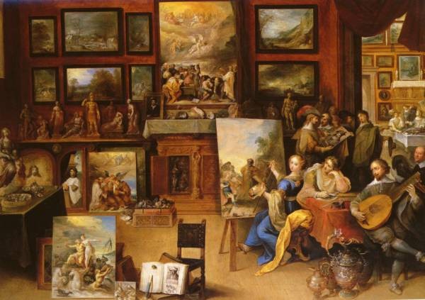 1581 to 1642 Pictura Poesis and Musica in a Pronkkamer SnD 1636 O P 935 by 1233cm